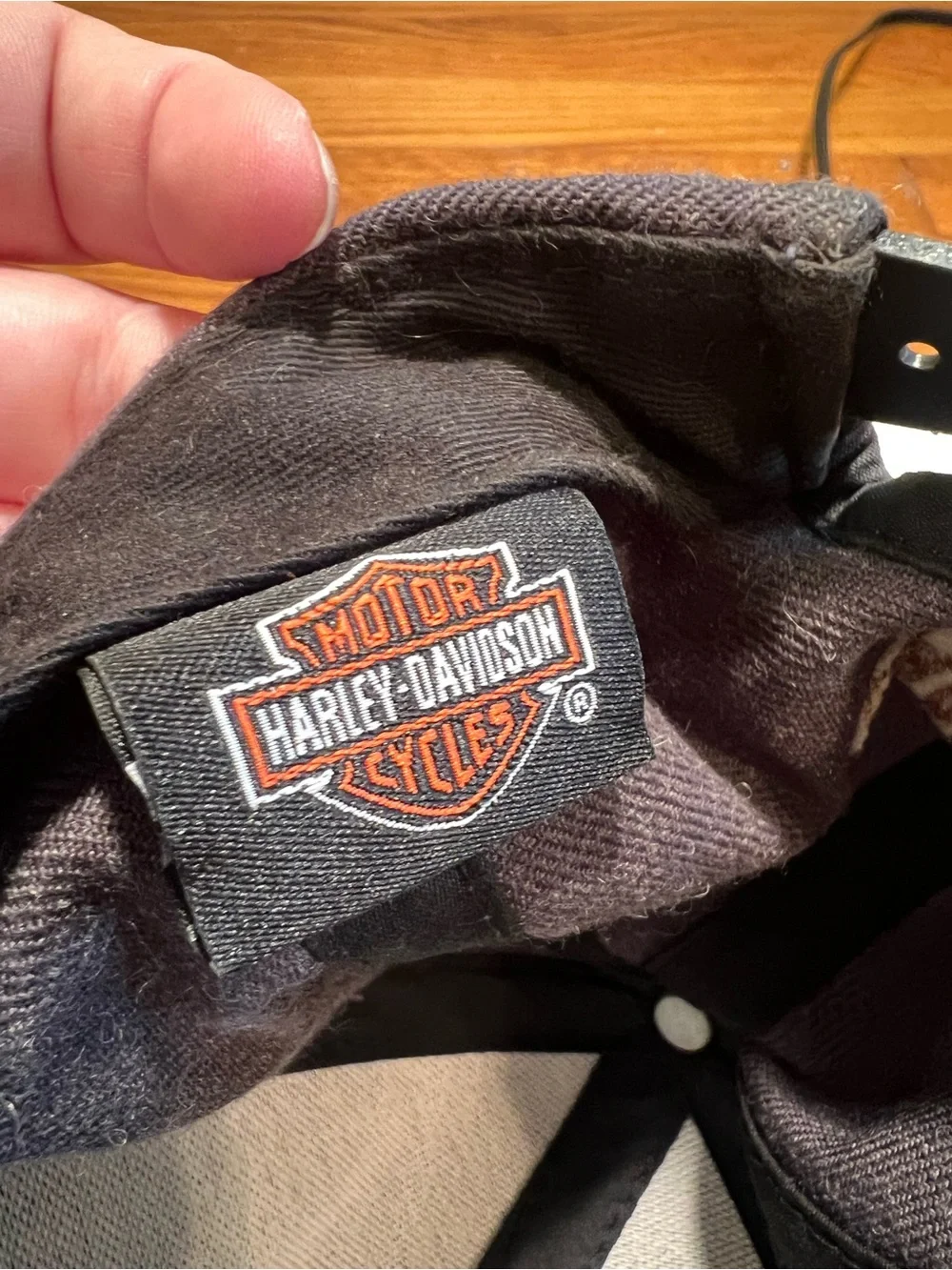 Harley Davidson Bar & Shield Leather Patch Snapback Cap Route 66 Tulsa Oklahoma